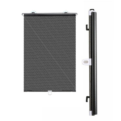 2pcs Car Window Shade Retractable Roller Blinds Sunshade Blackout Curtains with Suction Cups -Black