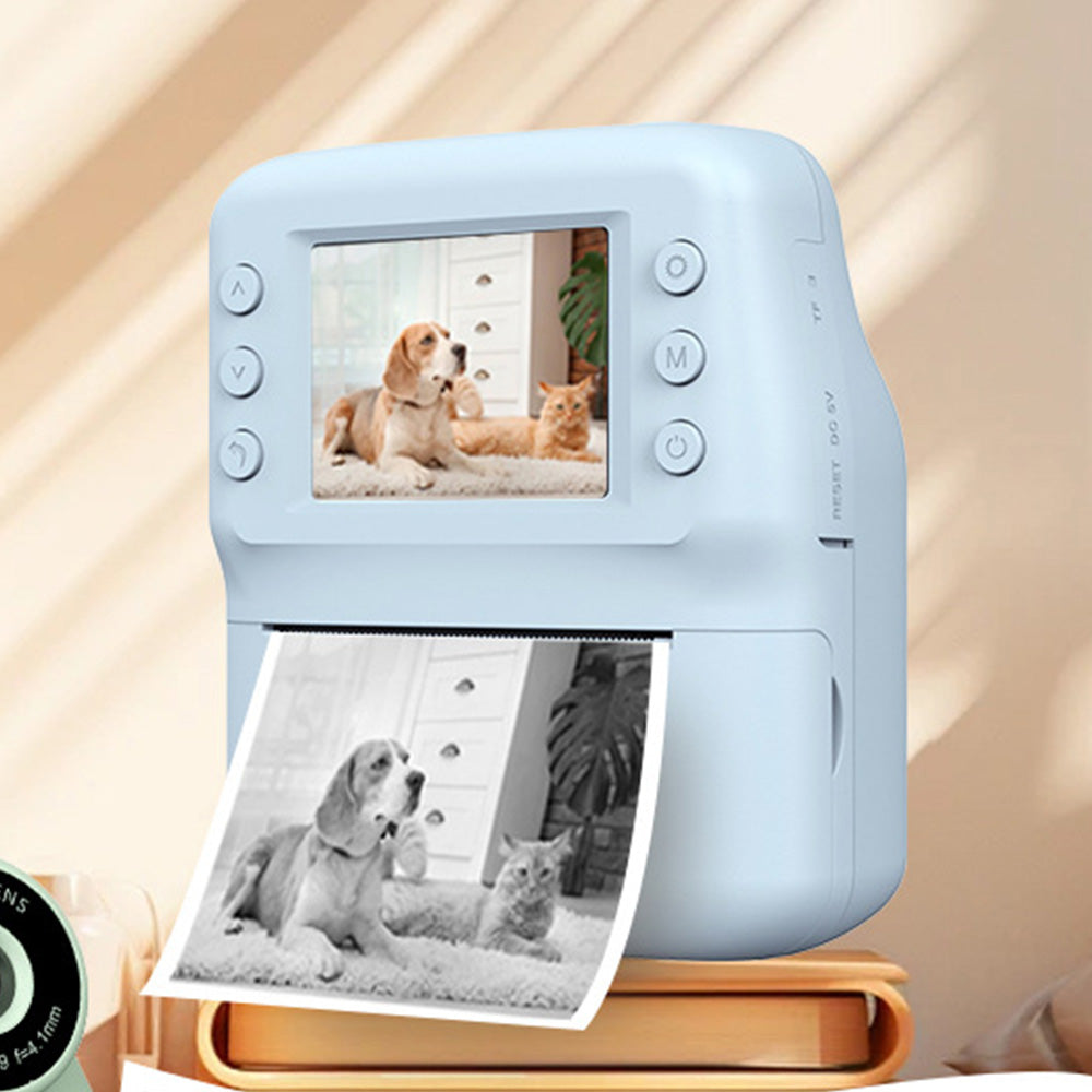 Instant Print Camera 1080P HD Portable Digital Camera with 32GB TF Card Gift Blue