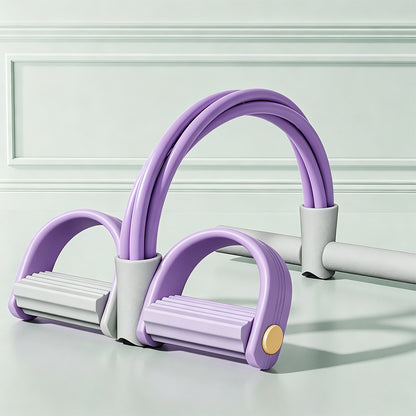 8-Tube Ab Exercise Equipment with Pedal and Resistance Band-Purple
