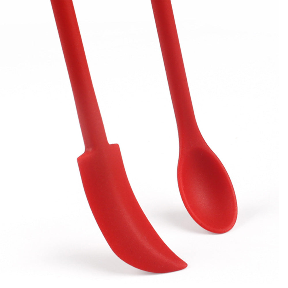 3Pcs Set Mini Silicone Spatula Reusable Cosmetics Splatula Jar Scrapers Red