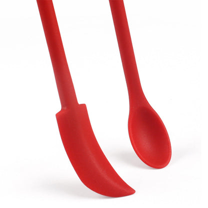 3Pcs Set Mini Silicone Spatula Reusable Cosmetics Splatula Jar Scrapers Red