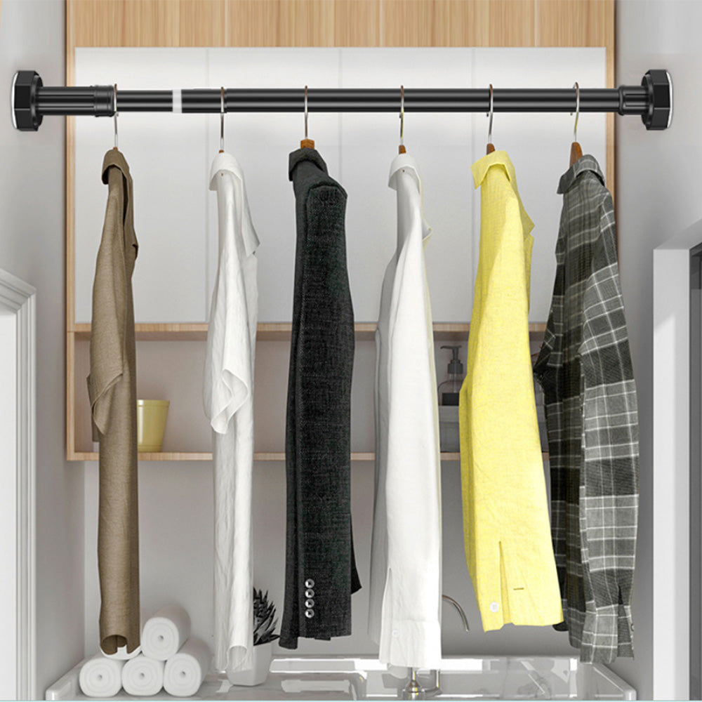 Extendable Curtain Shower Closet Pole-Black