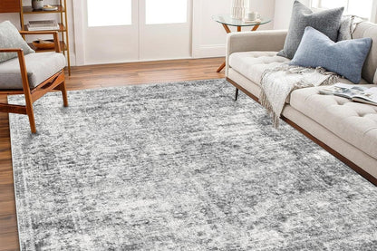 Area Rug Washable Taupe Rug Vintage Boho Non Slip Mat for Living Room Dining Room -Style7