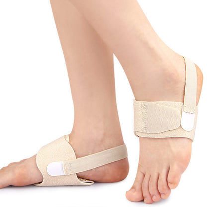 Pair of Adjustable Arch Support Braces for Plantar Fasciitis Wearable Flat Foot Correction Orthotics Nude