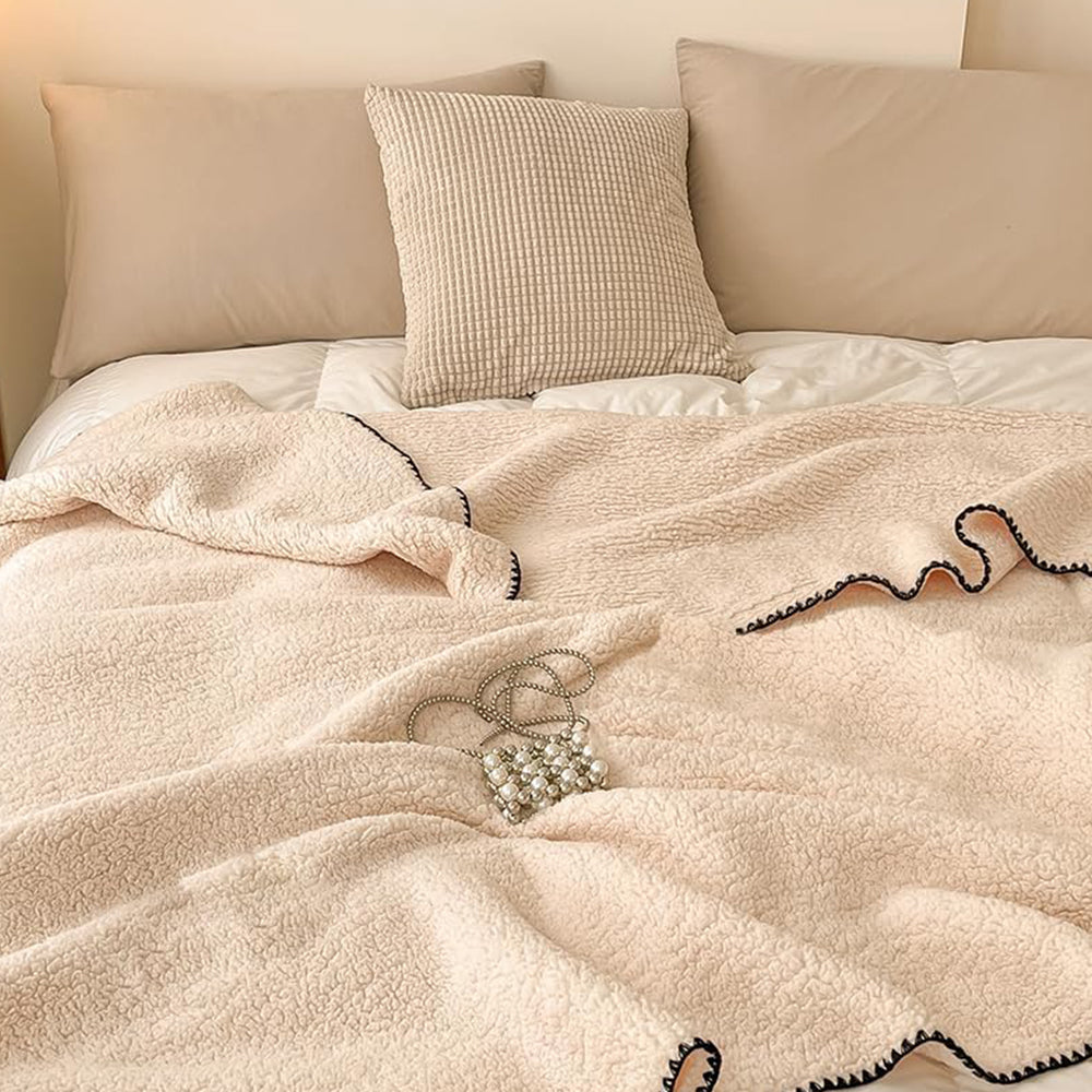 Sherpa Throw Blanket Winter Fuzzy Throws Cozy Blanket Khaki