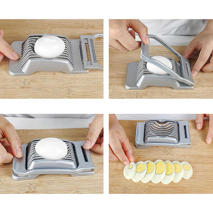 Aluminum Alloy Egg Slicer for Hard Boiled Eggs Strawberry Slicer for Sandwiches-Silver