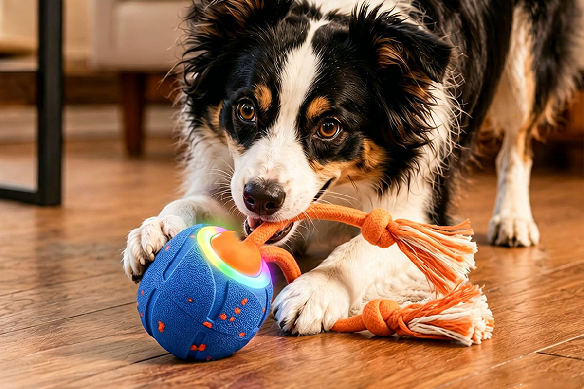 TPU Interactive Dog Ball with 3 Motion Modes Herding Ball for Dogs - Blue