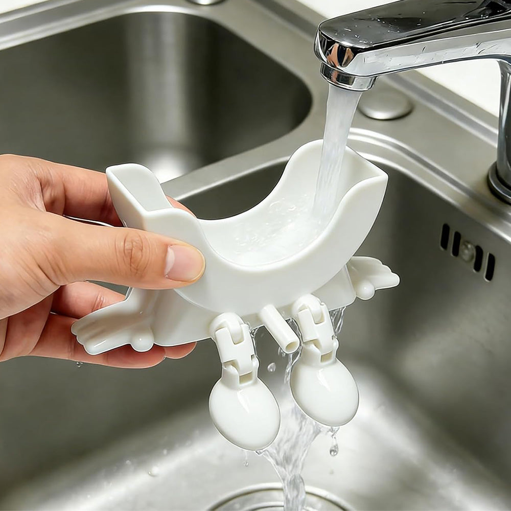 2Pcs Smiley Face Sponge Holder Sink Drain Rack for Sink Edge-white