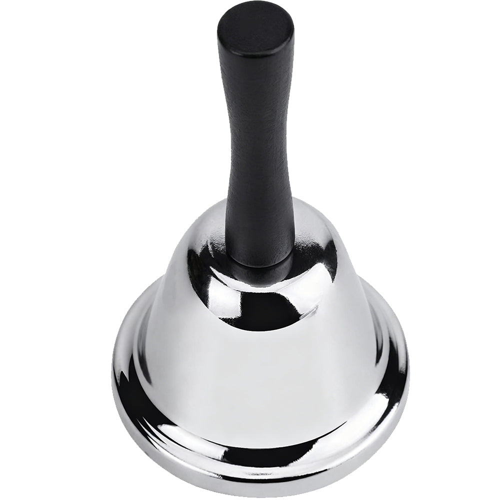Metal Hand Bell Dinner Bell for Home School-Silver