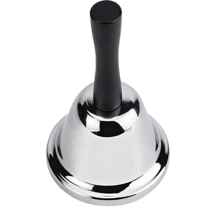 Metal Hand Bell Dinner Bell for Home School-Silver