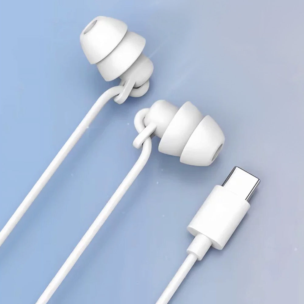 Wired Sleep Headphones in Ear Ultra Lightweight for Side Sleeper-White