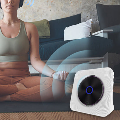 USB Powered Bluetooth CD Player with Digital Screen Display Desktop Music Player White