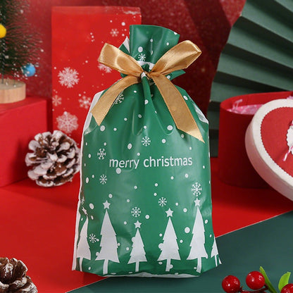 50PCS Christmas Candy Treat Bags Gift Wrapping Drawstring Bags for Holiday Parties Style 2