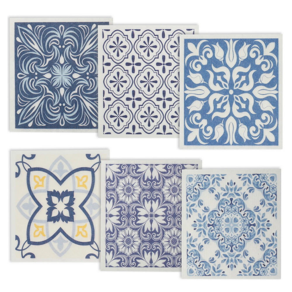 6Pcs Super Absorbent Reusable Kitchen Dishcloths Biodegradable Towels Style 1