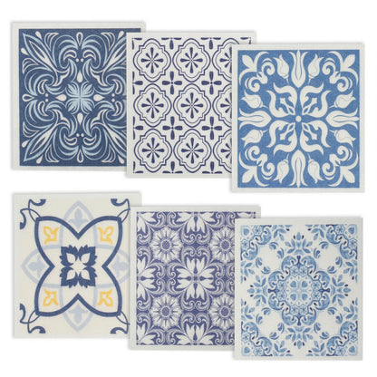 6Pcs Super Absorbent Reusable Kitchen Dishcloths Biodegradable Towels Style 1