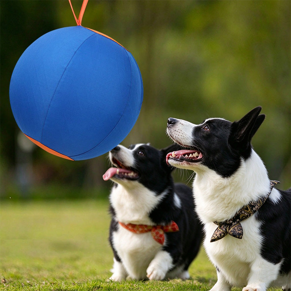Outdoor Dog Herding Play Ball with Reinforced Oxford Fabric and Slow Deflation - Blue