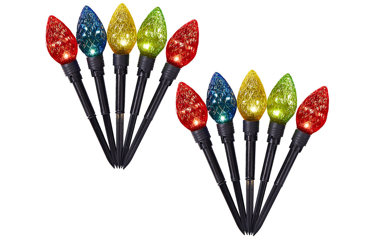 2Pcs LED Strawberry Pathway Lights Solar Powered Outdoor Decoration for Yard