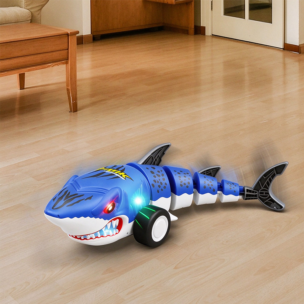 Shark Shaped Off Road RC Car with Colorful Lights and 360 Degree Spin - Blue