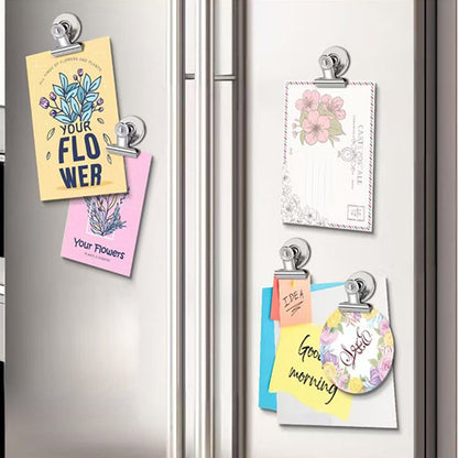 12 Pack Metal Fridge Clips for Photo Plan Refrigerator Clips - Silver