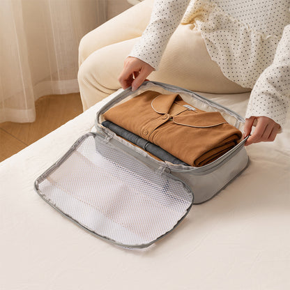 3Pcs Compression Packing Cubes for Travel Lightweight Storage Bags Set-Grey