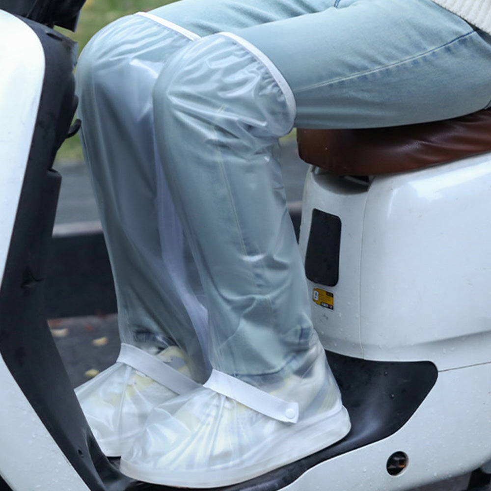 Water-resistant Shoe Covers with Reflective Strip-White