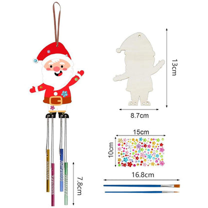 3D Wooden Wind Chime Craft Kit for Kids DIY Wind Chimes Decorative Ornament Christmas Style