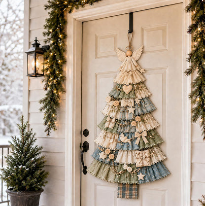 Christmas Tree Door Hanging Kit DIY Quilted Ornament - White