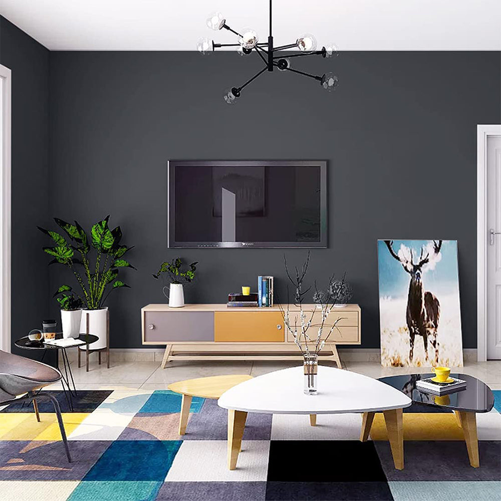 Self-Adhesive Solid Color Wallpaper Wall Sticker Home Decor -Grey
