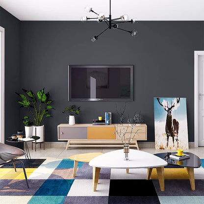 Self-Adhesive Solid Color Wallpaper Wall Sticker Home Decor -Grey