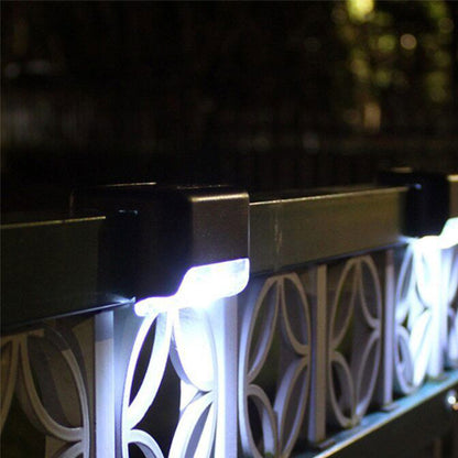 4Pcs LED Solar Fence and Step Lights- White