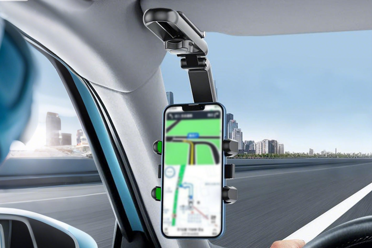 360 Rotating Car Phone Stand Multifunction Car Sun Visor Phone Holder -Green