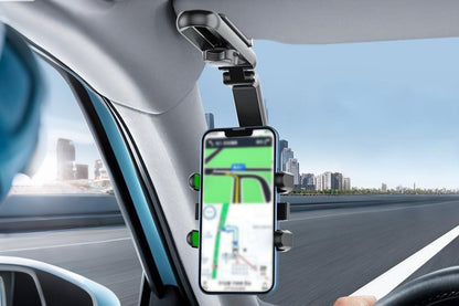 360 Rotating Car Phone Stand Multifunction Car Sun Visor Phone Holder -Green