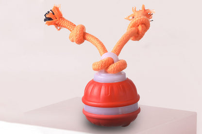 USB Rechargeable Motion Activated Rolling Dog Ball Toy Orange