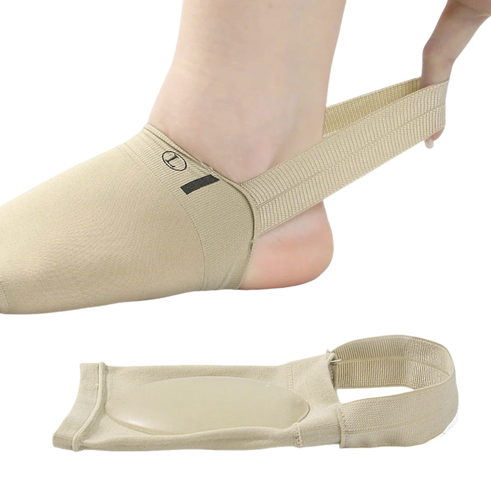Arch Support Soft Pad Brace Sleeve Ankle Foot Wrap For Feet Flat-Khaki