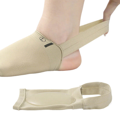 Arch Support Soft Pad Brace Sleeve Ankle Foot Wrap For Feet Flat-Khaki