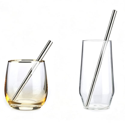 2 Piece Collapsible Stainless Steel Travel Straws with Cases - Black
