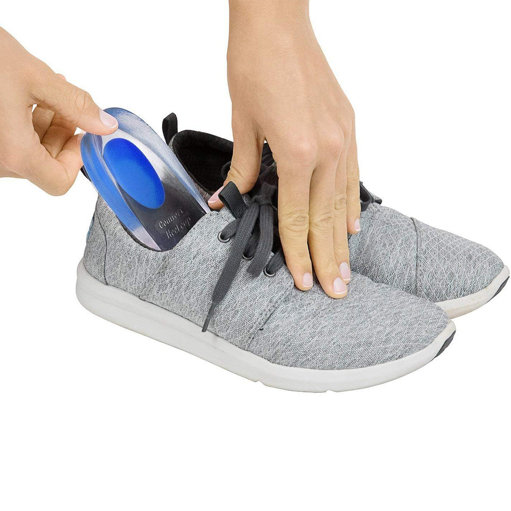 Pair of Gel Shoe Cushion Heel Insole Foot Insert Heel Pads Blue