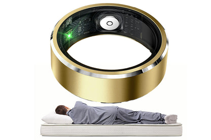 Gesture Control Smart Ring Health Tracker - Gold