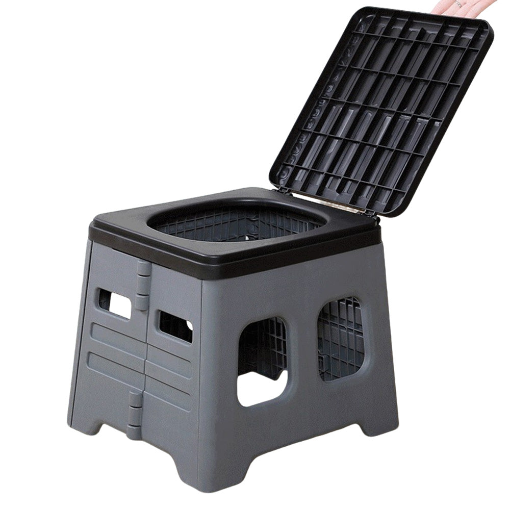 Portable Folding Toilet for Camping and Travel Grey