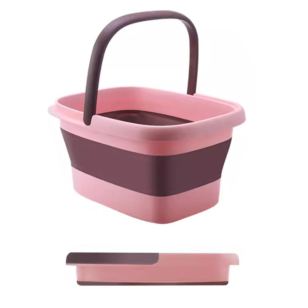 Collapsible Foot Bath Basin for Soaking Feet Foot Tub with Massage Acupoint-Pink