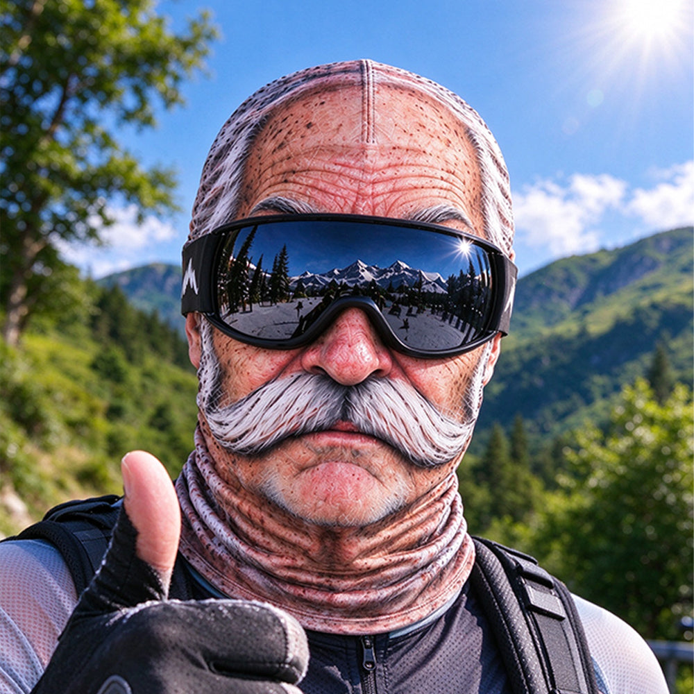 Summer Riding Windproof Face Mask Funny Old Man Face Balaclava