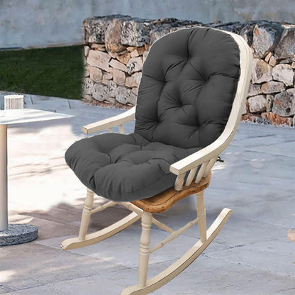 Solid Color Seat Cushion for Swivel Rocker Chair for Home Garden High Back Hammock Dark Grey
