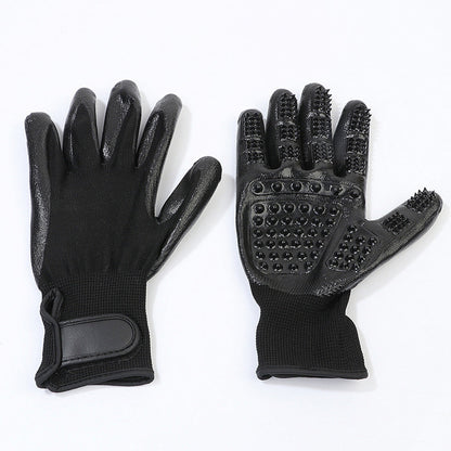 Pair of Pet Grooming Gloves Hair Remover Massaging Cleaner Gloves