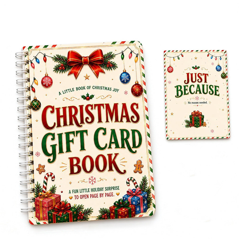 DIY Christmas Gift Card Book with Spiral Binding and Handwritten Notes - Style1