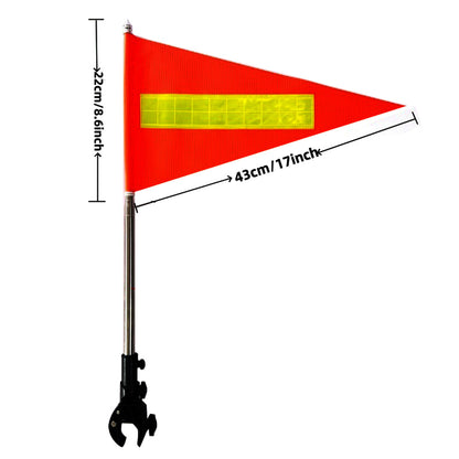 43cm Bike Flag with Pole Reflective Strip