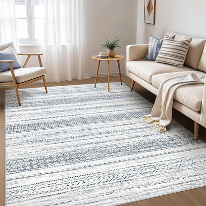 Bohemian Rug Crystal Velvet Machine -Blue
