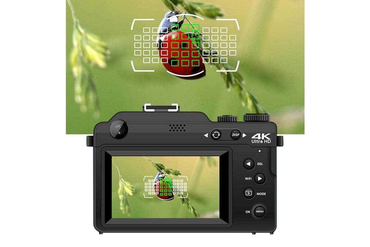 4K Digital Camera for Photography Video 18X Zoom Autofocus Anti-Shake Camera -Black