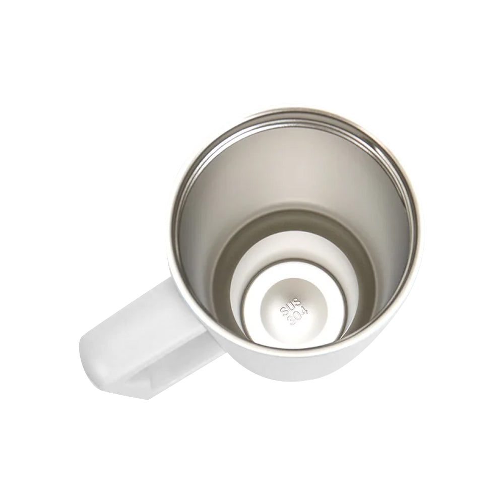 40oz Insulated Tumbler Stainless Steel Drink Cup with Handle and Straw Lid White