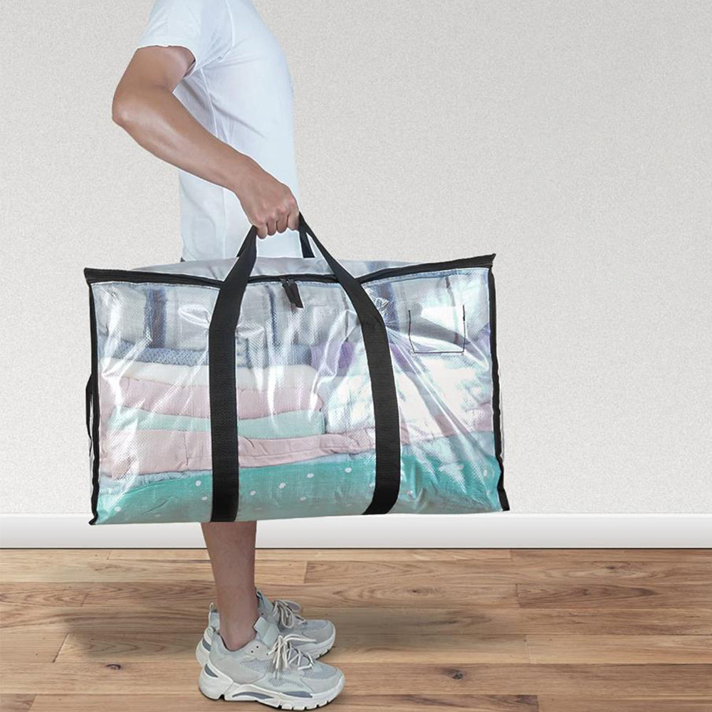 4Pcs 92L Oversized Moving Bag Transparent Christmas Holiday Heavy-Duty Storage Tote