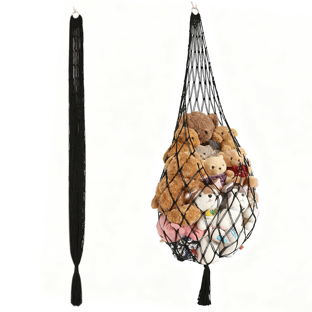 Stuffed Animal Storage Organizer Hammock Hanging Plush Toy Holder Black